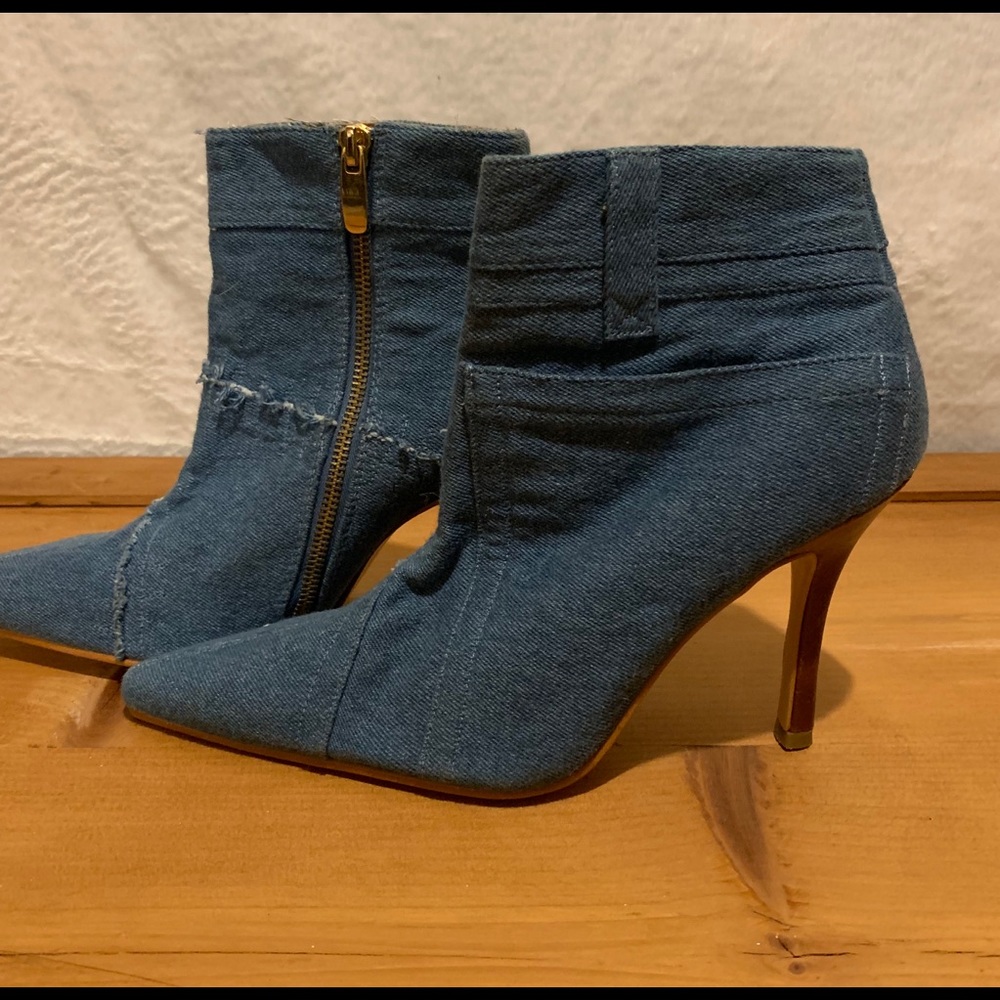Colin Stuart denim ankle boots